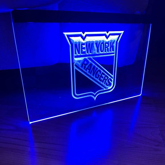 NEW YORK RANGERS LED NEON BLUE LIGHT SIGN 8x12 - Picture 3 of 3
